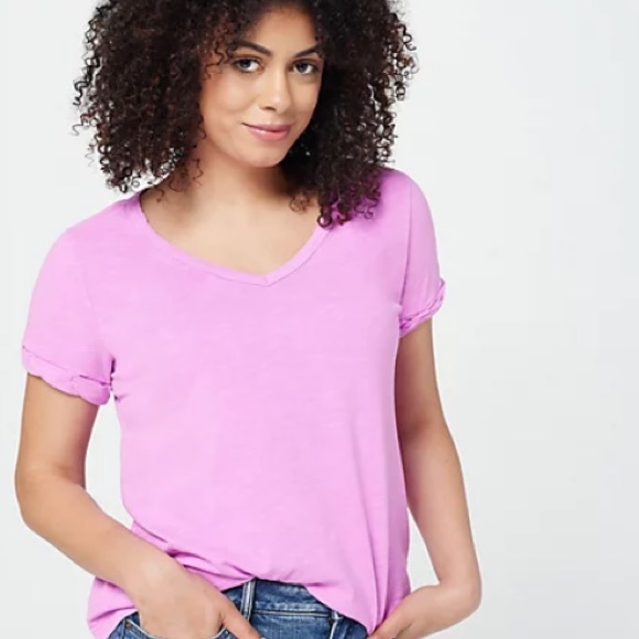 Candace Cameron Bure The Sunkissed Garment Dyed Linen Blend Tee - Picture 3 of 10